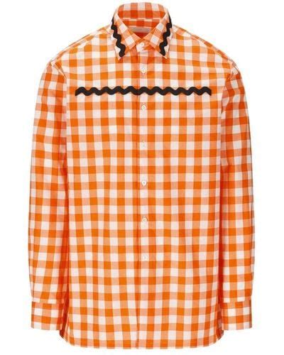 orange Prada Shirts for Men 